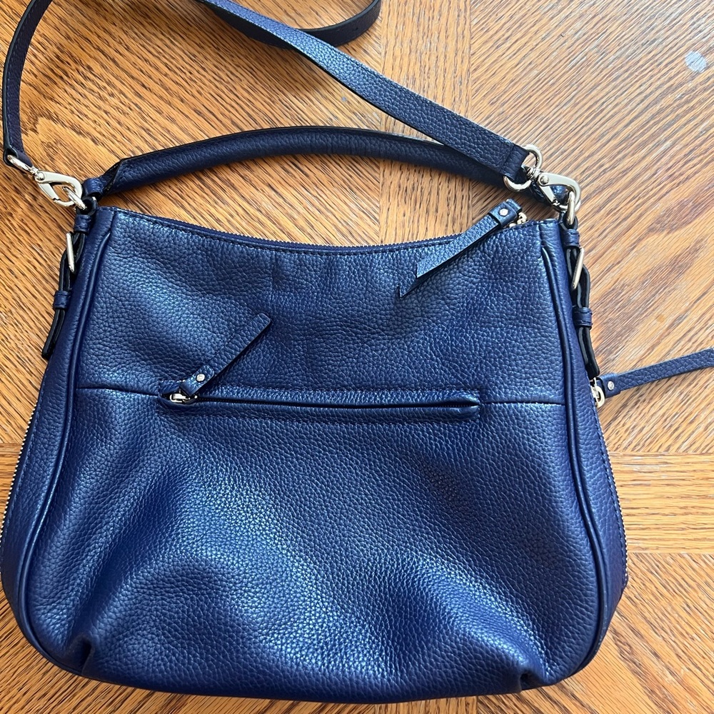 kate spade Ella Navy Blue Pebbled Leather Crossbody Bag - Picture 6 of 13